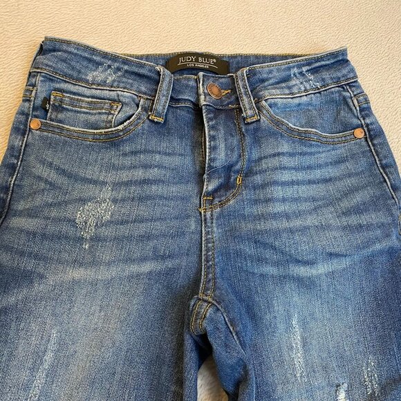 Judy Blue Women's Jeans Size 25 Blue Relaxed Fit Distressed Denim Staight Casual - Picture 15 of 16